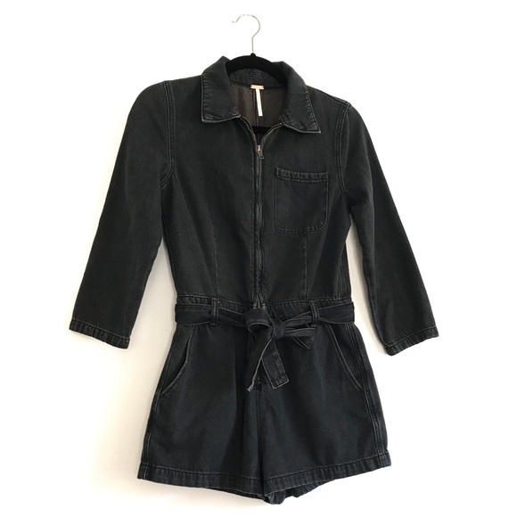 Free People Green River Denim Romper - Picture 15 of 15